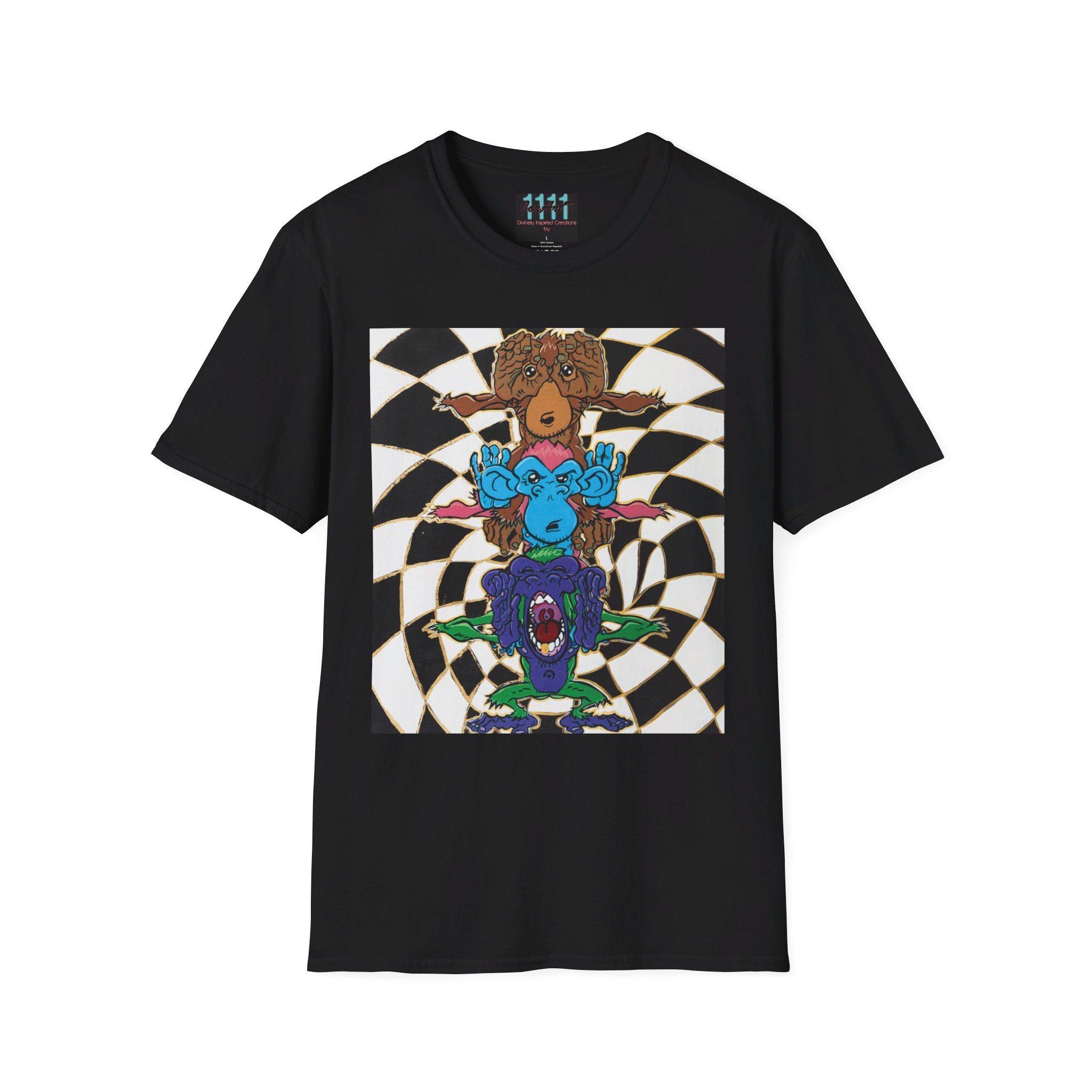 See Hear Say Monkey T Art by JozArtT1111 Unisex Softstyle T