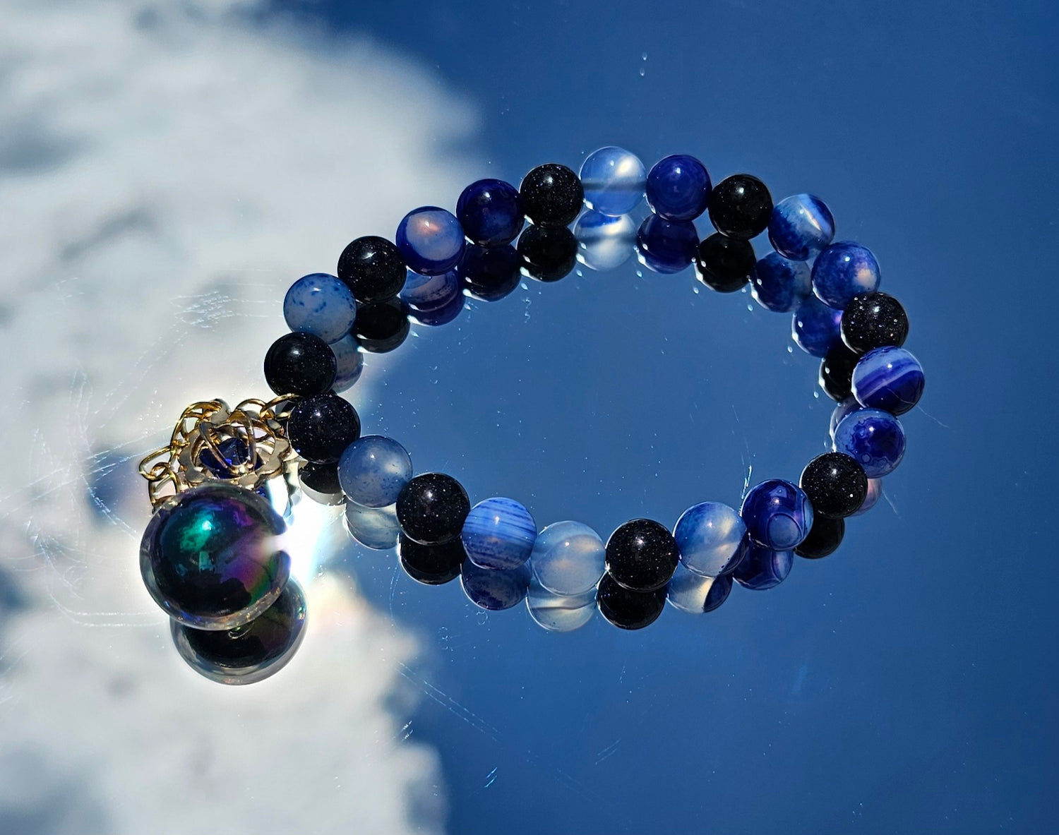 My Intention Glass Bubble Charm Bracelet Size 6.2 in.= 15.6 cm. - Divinely Inspired Creations by JozArtT1111