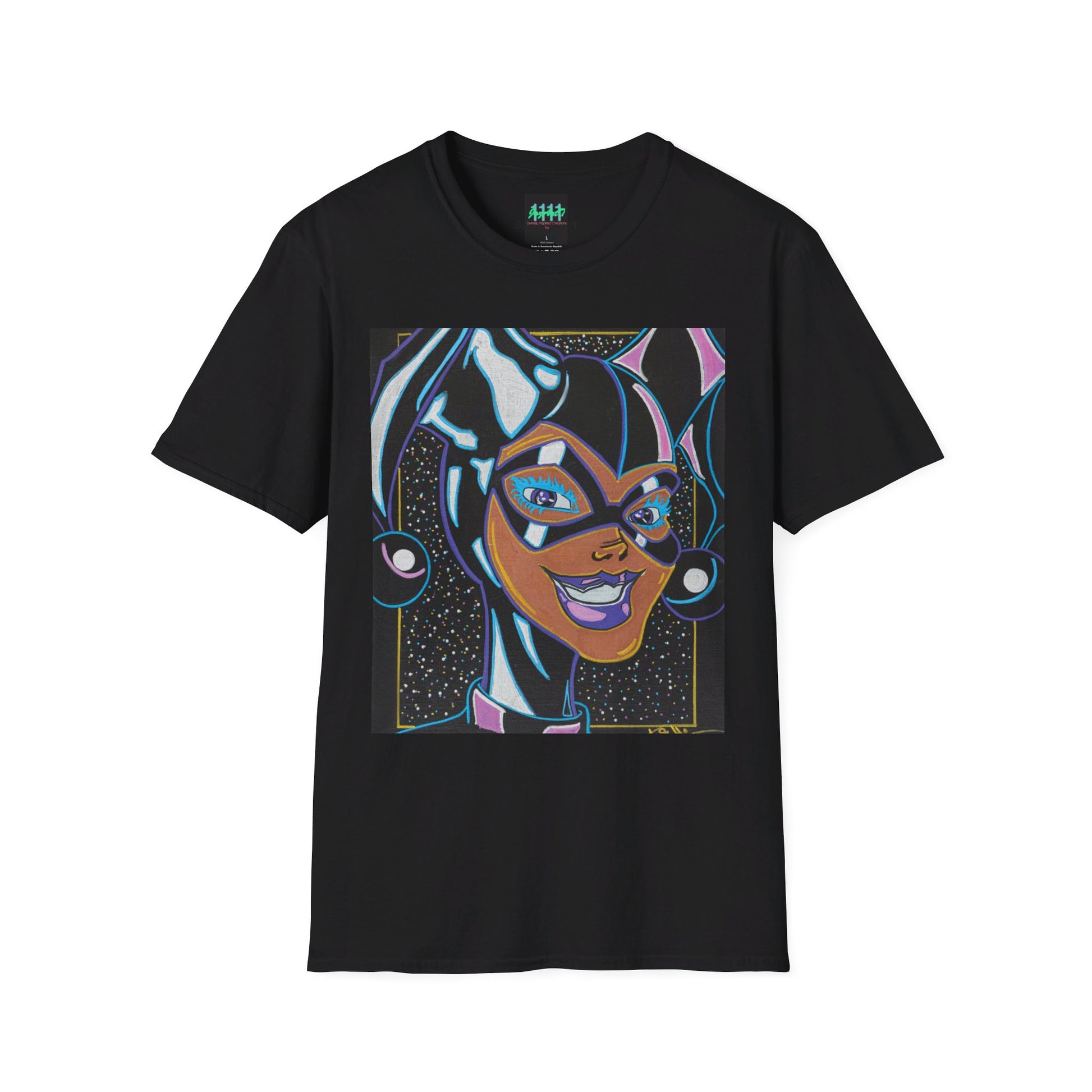 Black Harley Quinn Painting by JozArtT1111 Unisex Softstyle T-Shirt - Divinely Inspired Creations by JozArtT1111