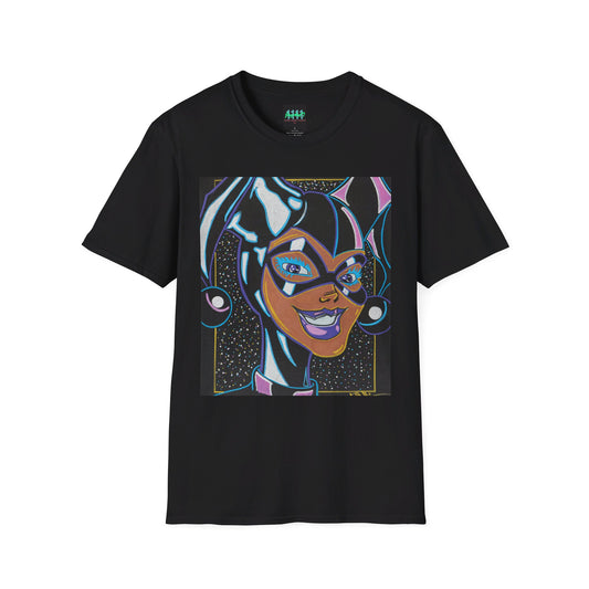 Black Harley Quinn Painting by JozArtT1111 Unisex Softstyle T-Shirt - Divinely Inspired Creations by JozArtT1111