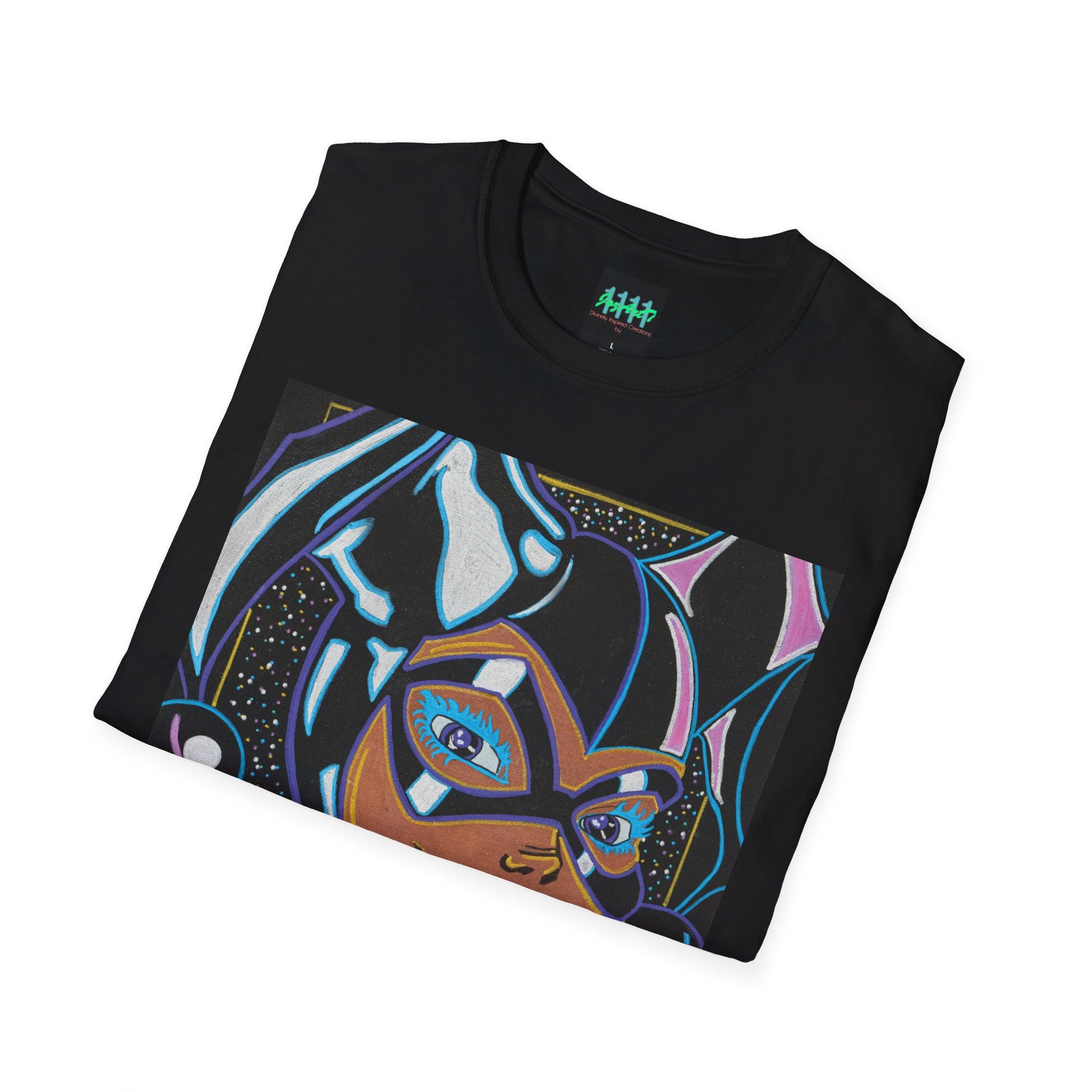 Black Harley Quinn Painting by JozArtT1111 Unisex Softstyle T-Shirt - Divinely Inspired Creations by JozArtT1111